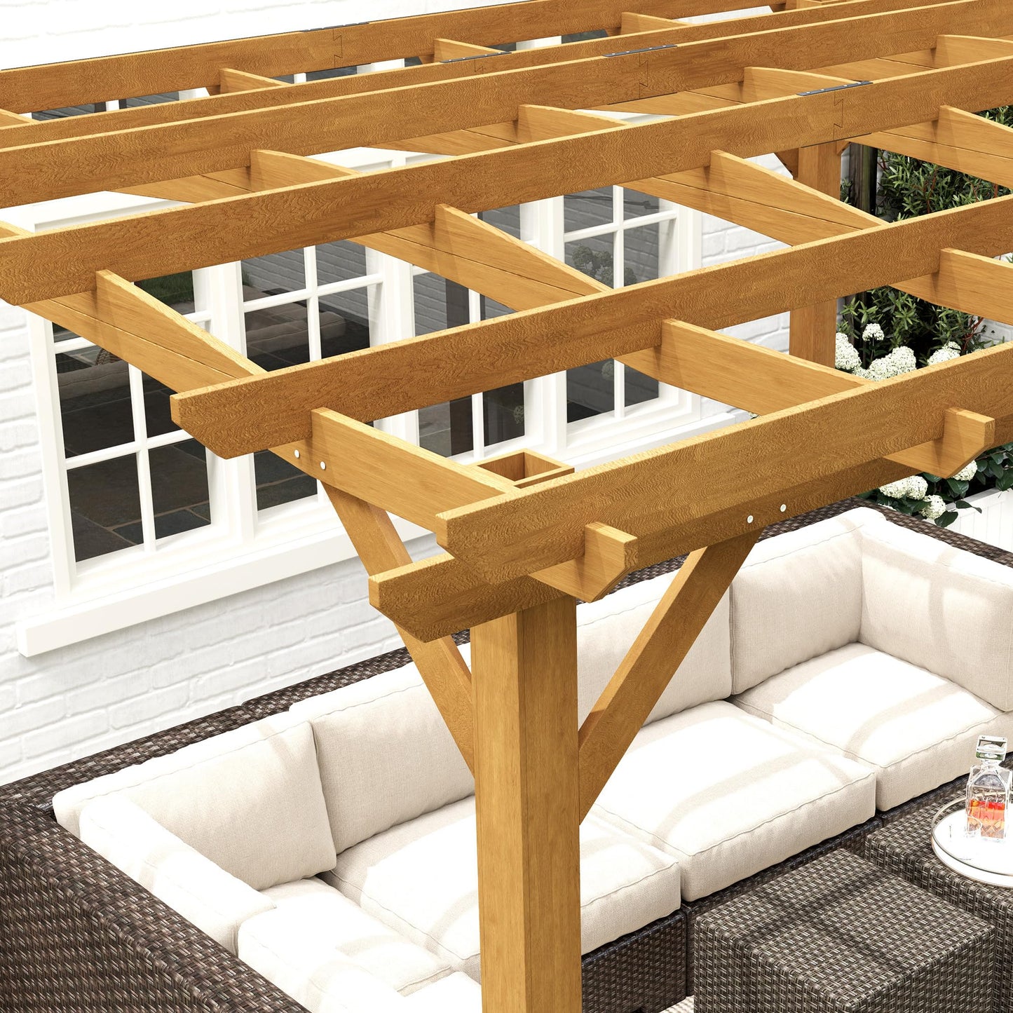 Outsunny 10' x 12' Outdoor Pergola with Arched Roof for Climbing Plant Support, Wood Gazebo Grape Trellis with Stable Structure, Concrete Anchors for Patio, Garden, Deck, Backyard, Dark Brown