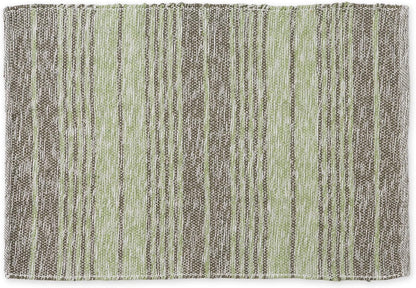 DII Woven Rag Rug Collection, Recycled Yarn Variegated Rustic Stripe, 2x3', Artichoke