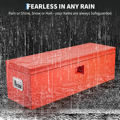 CABIHOME 30-Inch Heavy Duty Steel Truck Tool Box, Lockable & Weatherproof Jobsite Storage Chest with Hydraulic Lid for Pickup Trucks & Trailers