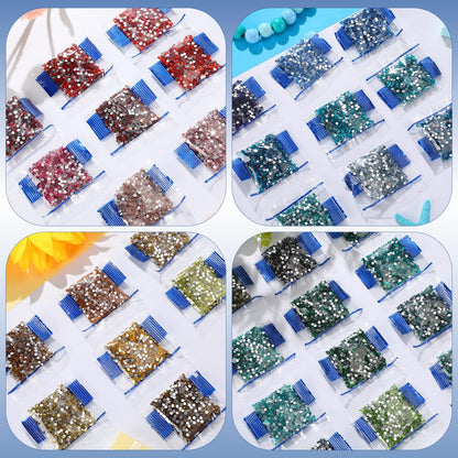 60000 Pcs 60 Color Rhinestones Diamond Painting Beads Flat Bottom Round Resin Beads Art Replacement Diamonds for DIY Craft Diamond Painting Accessories(Fresh Color)