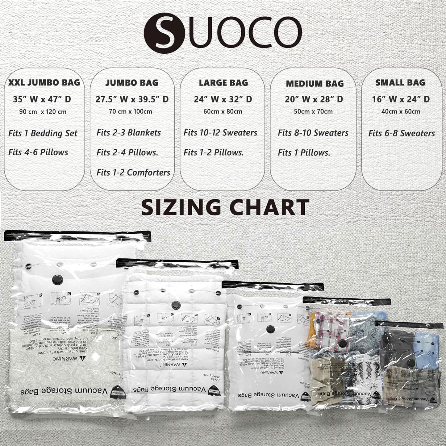 Vacuum Storage Bags, 4 Jumbo, 4 Large, Space Saver Bags with Travel Hand Pump for Clothes, Bedding, Pillows, Comforters