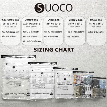 Vacuum Storage Bags, 4 Jumbo, 4 Large, Space Saver Bags with Travel Hand Pump for Clothes, Bedding, Pillows, Comforters