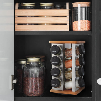 16 Countertop 5 Kamenstein Jar Warner Revolving Spice Rack Organizer with Lift & Pour Caps and Spices Included, FREE