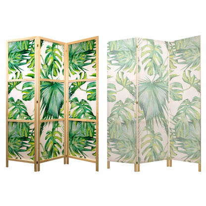 artgeist Japanese Room Divider Tropical Leaves Monstera grn 53 x 67 in - 3 Panel Folding Screen Japan Design Home Decoration Art Deco b-B-0295-z-b