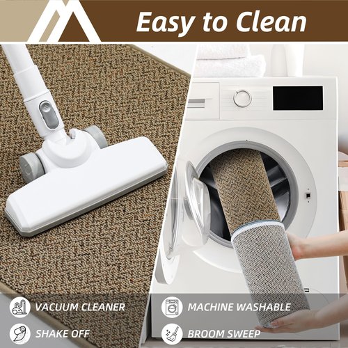 COSY HOMEER-Door-Mat 32"x48" Non Slip Absorbent Entryway Rugs Dirt Trapper Doormats Washable Entrance Mats Low Pile Welcome Floor Mat for Front Back Door and Entry Mats,Taupe