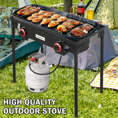 Vivicreate High Pressure Propane Gas Outdoor Camping BBQ Grill Stove Burner Estufas de Gas para Cocinar Afuera Es gas propano Regulator 20 PSIG