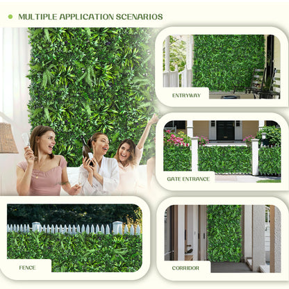 TTTM Artificial Hedge Grass Wall Panel: 20"x20" 24 Pcs Faux Boxwood Ivy Greenery Decor with UV Protection for Outdoor and Indoor Privacy Screen, Garden Fence, and Party Green Backdrop