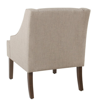 HomePop Velvet Swoop Arm Accent Chair, Tan
