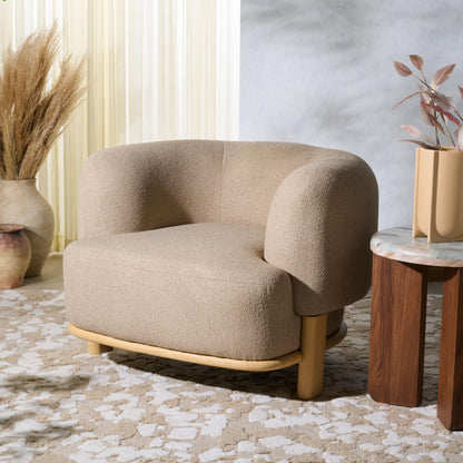 SAFAVIEH Couture Collection Oscar Light Brown/Natural Boucle Accent Chair