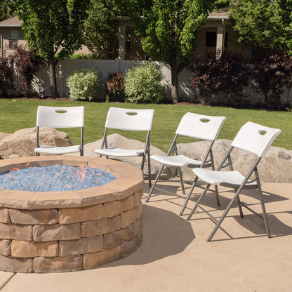 Lifetime 80739 Pack Folding Chairs, White x 4