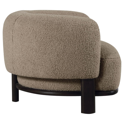 Coaster Home Furnishings - Lawler - Wood and Fabric - Upholstered Accent Chair with Barrel Back, Rounded Arms, and Cushioned Seat - Living Room - Brown and Black - 903170