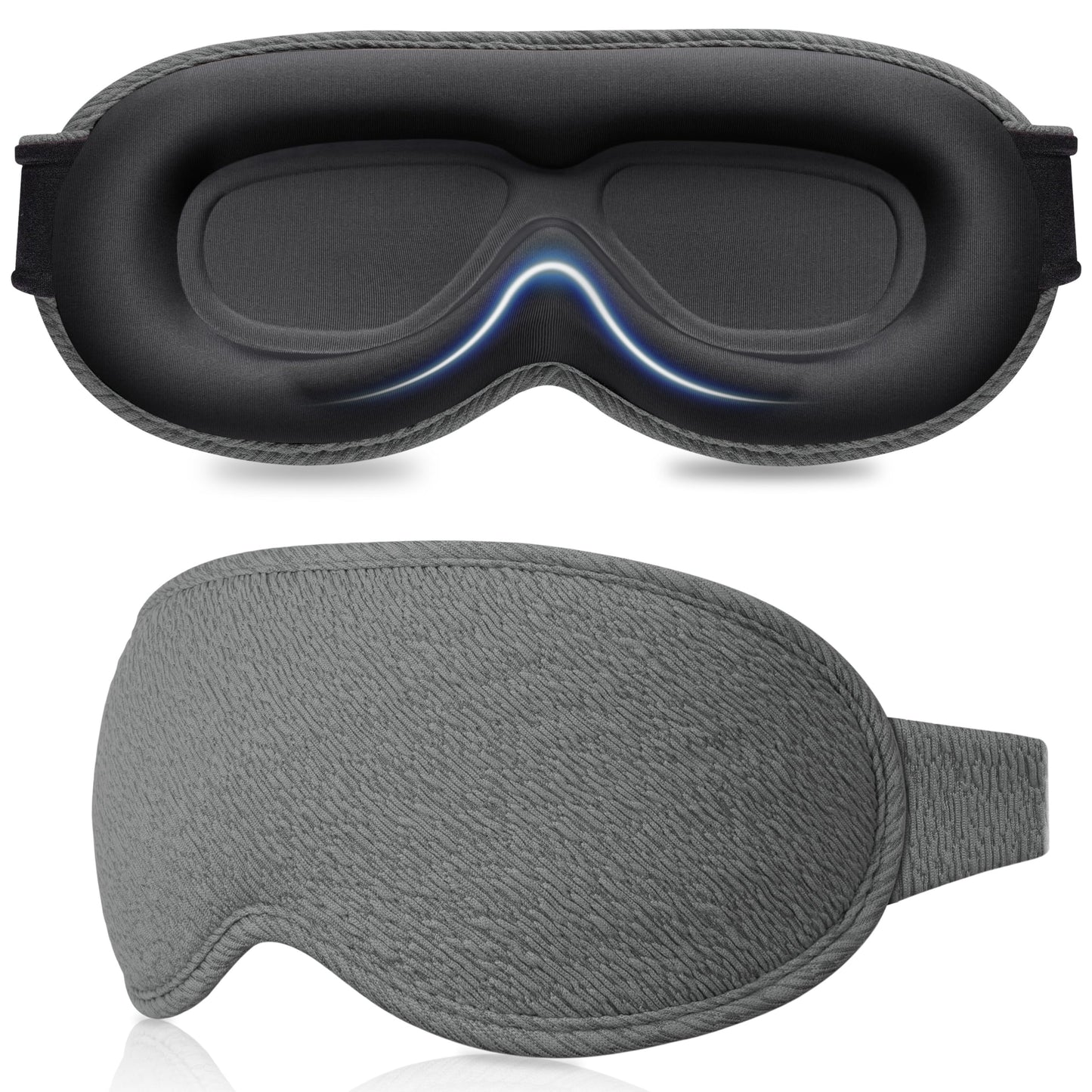 Gritin 100% Blackout Sleep Eye Mask for Women Men, Zero Pressure Sleeping Mask - Ergonomic Design 3D Cutout Eye Movement and Eyelash Friendly Night Blindfold, Ultra Soft Comfortable for Sleeping