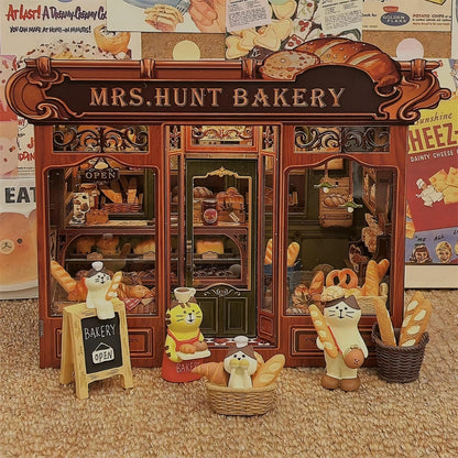 CUTEBEE Book Nook Kit - DIY Miniature House Bakery Dessert Shop Dollhouse Kit for Adults, Booknook Tiny House Bookshelf Decor 3D Wooden Puzzle, Gifts for Family, Friends (Mrs.Hunt Bakery)