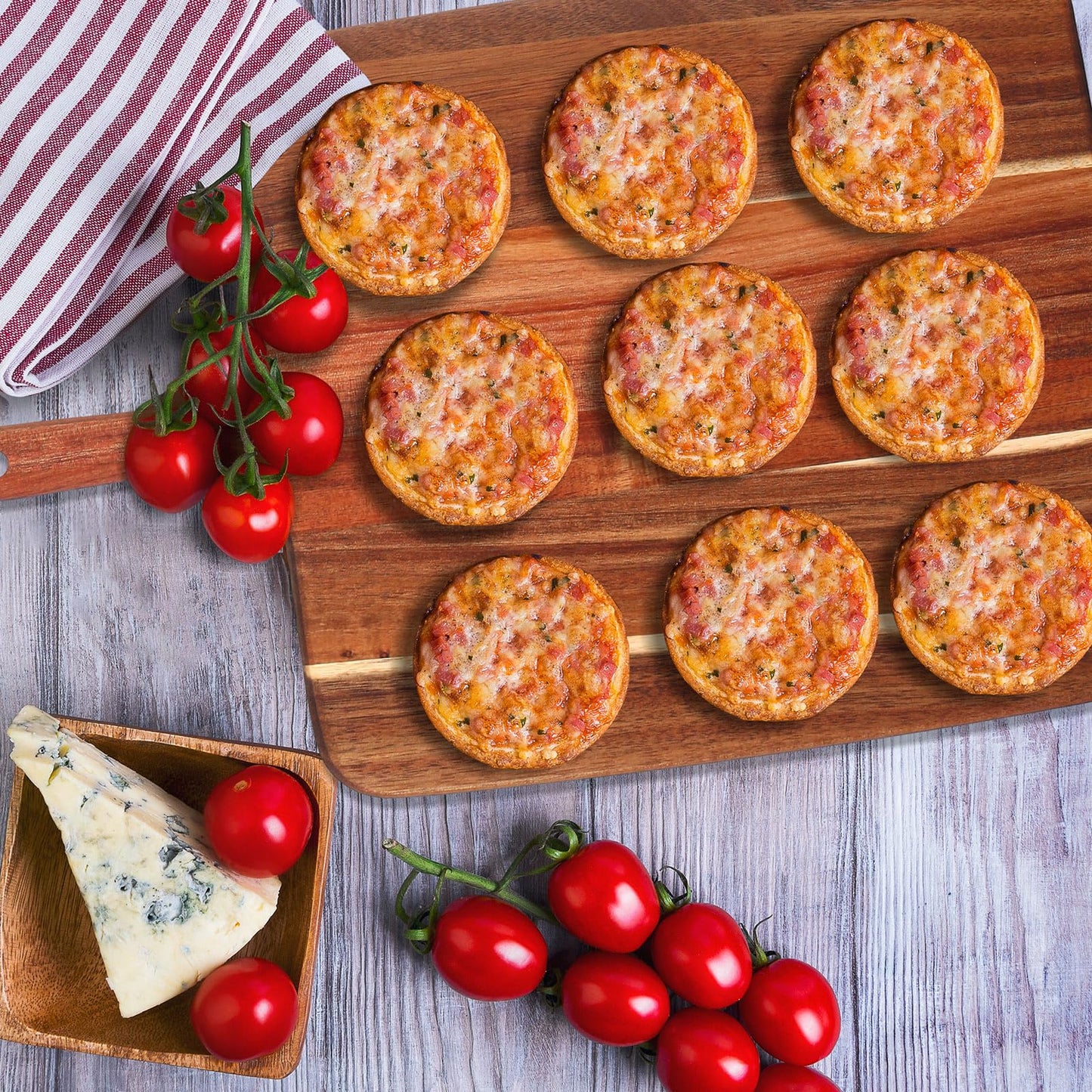 Hoolerry 6 Pcs Wood Cutting Board Bulk with Handle 18 x 12 Inches Pizza Paddle Spatula Wooden Large Pizza Serving Peel Charcuterie Board for Kitchen Baking Oven Accessory