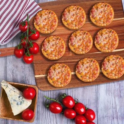 Hoolerry 6 Pcs Wood Cutting Board Bulk with Handle 18 x 12 Inches Pizza Paddle Spatula Wooden Large Pizza Serving Peel Charcuterie Board for Kitchen Baking Oven Accessory