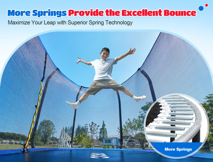 ORCC Oval Trampoline for Kids, 10x16FT Outdoor Trampoline with Safety Net - Recreational Gymnastics Trampolin, 1200LBS Capacity, Heavy-Duty Galvanized Steel Frame Yard Trampolines