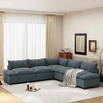 Christopher Knight Home Neora 5 Seater Sectional Sofa, L Shaped Couch, Sleeper Couch with Storage, Modular Sofa Chair, Deep Seating Chaise Lounge Sofa for Living Room Rest Room 115.50" W, Dark Gray