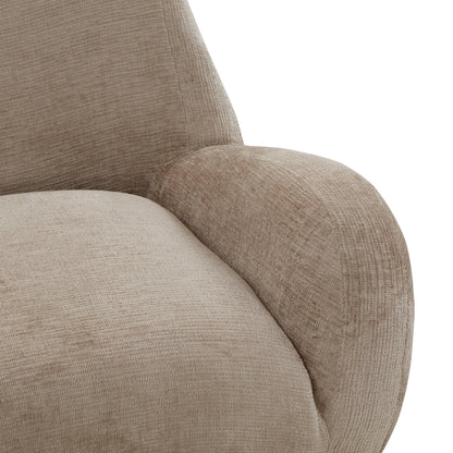SAFAVIEH Couture Collection - Randal Light Brown Chenille Accent Chair, Modern Sculptural Lounge Seating, Fully Assembled (SFV4878A)
