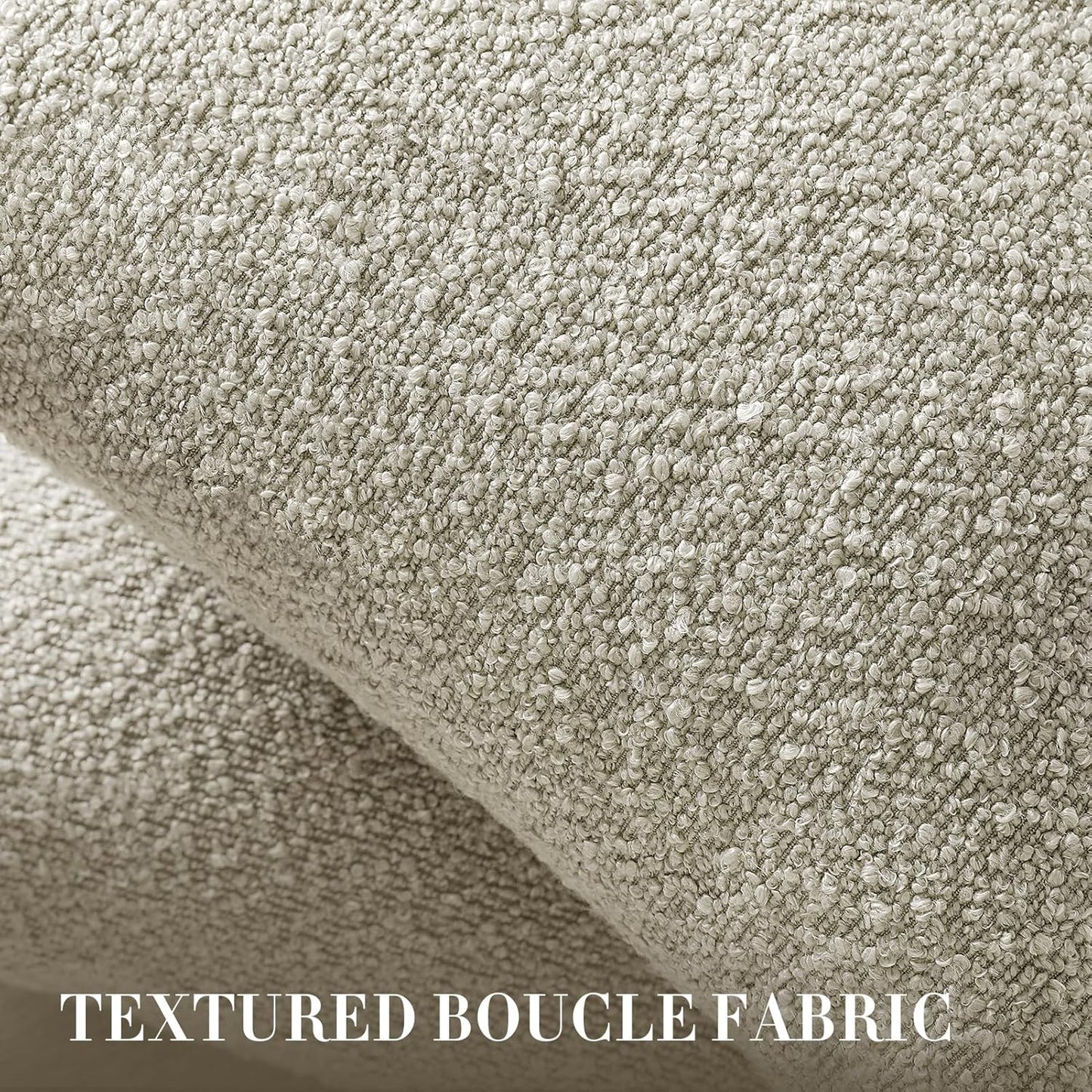 20 20 Inch Set 2, Cozy Throw Pillow Covers x of Beige Decorative Accent Solid Boucle Textured Pillow Cover, Neutral