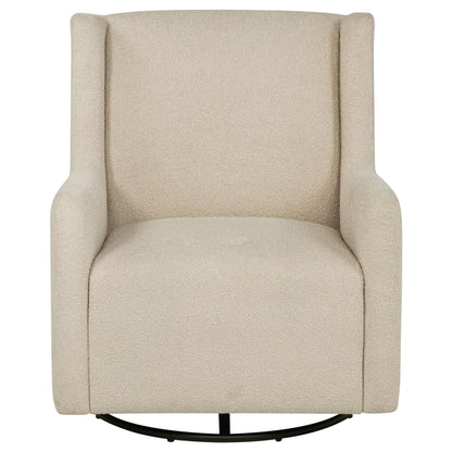 Coaster Home Furnishings - Serra - Wood - Boucle Upholstered Swivel Glider Accent Chair with 360-Degree Base, Gentle Gliding Motion and Transitional Style - Living Room - Sandy Beige - 902453