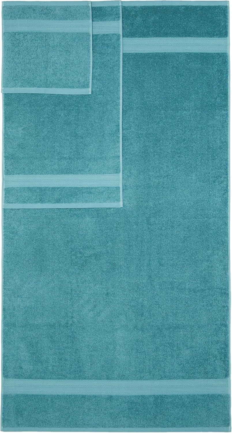 Set 100% 30 54 inches, Set 6 Amazon Basics Fade-Resistant Soft & Absorbent Bath, Hand and Washcloth Towel for Everyday