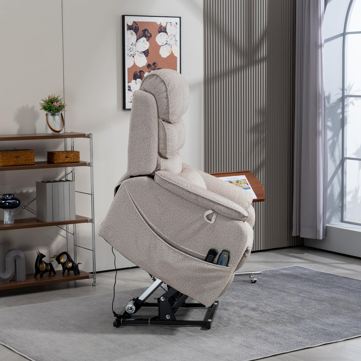 Oversized Electric Lift Chair Versatile Power Recliner Chair 180° Infinite Reclining Armchair for Adults with Massgae,Cupholder,USB-C Ports,Wireless Charging