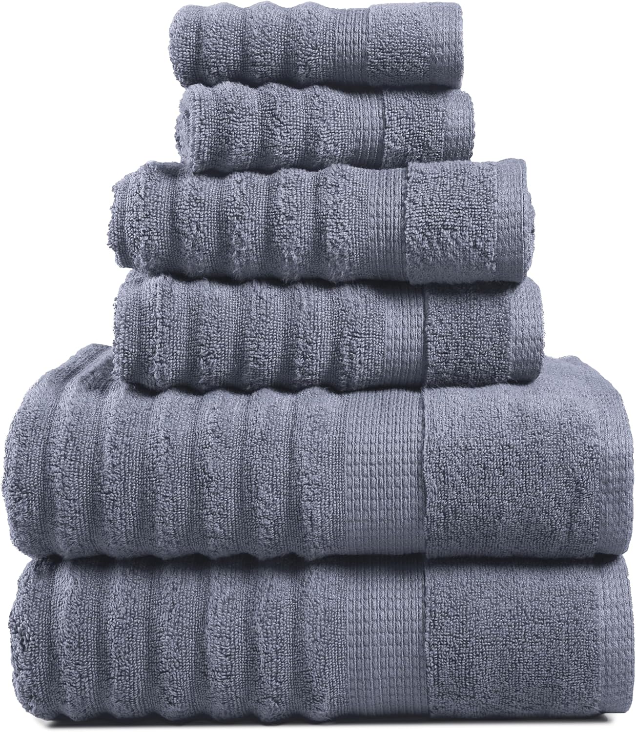 6 Set 100% 2 2 2 LANE LINEN Towels for Bathroom - Piece Value - Mercerized Cotton, Super Soft & Quick Dry - Bath