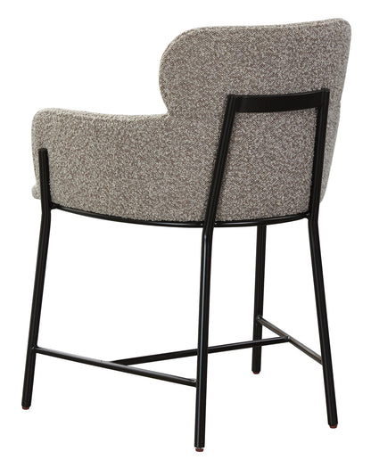 SAFAVIEH Couture Collection Charlize Light Grey Boucle/Black Leg Dining Chair (Fully Assembled)