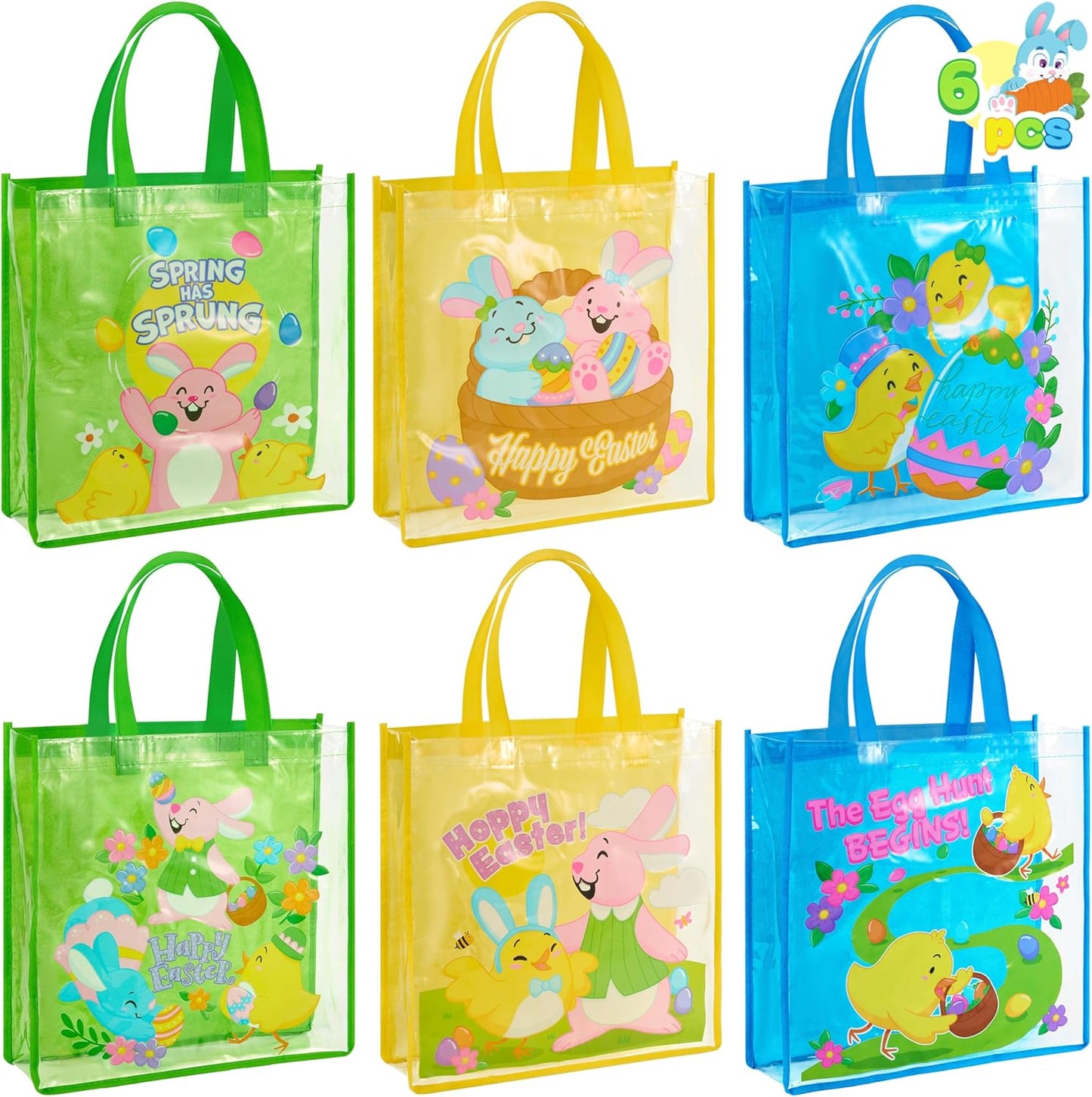 6 13" 13" 4" 6 13" 13" 4", JOYIN Pcs Easter Party Favor Supplies Gift Bags For Kids, x x Big Size Non Woven Goodie