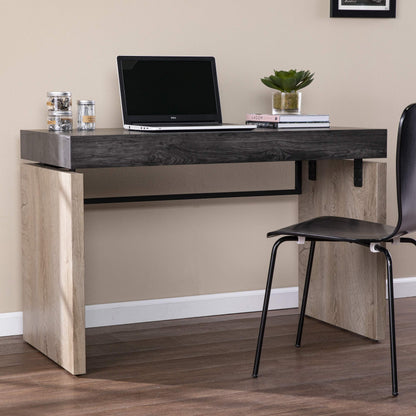 SEI Furniture - Hapsford Writing Desk - Transitional Design, Black Iron and Wood - Ideal for Home Office, Bedroom (HO1142637)