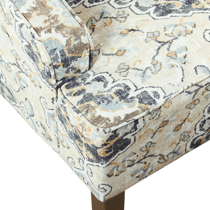 Homepop Home Decor Upholstered Swoop Arm Accent Chair,Antique Ebony