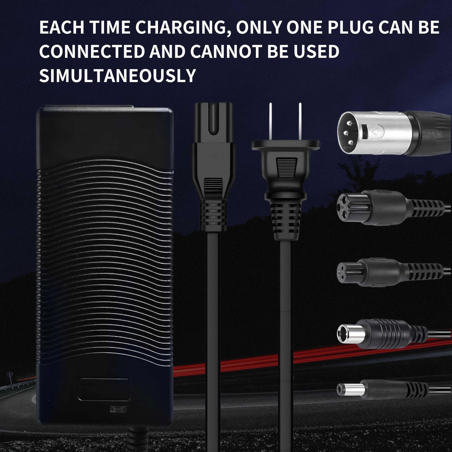 LHIBYOLO 42V 2A Electric Scooter Charger 5 in1 Plugs Universal,for 36V Electric Scooter Ebike Lithium Battery，for Jetson,Razor,Swagtron,Bird,Gotrax,Segway