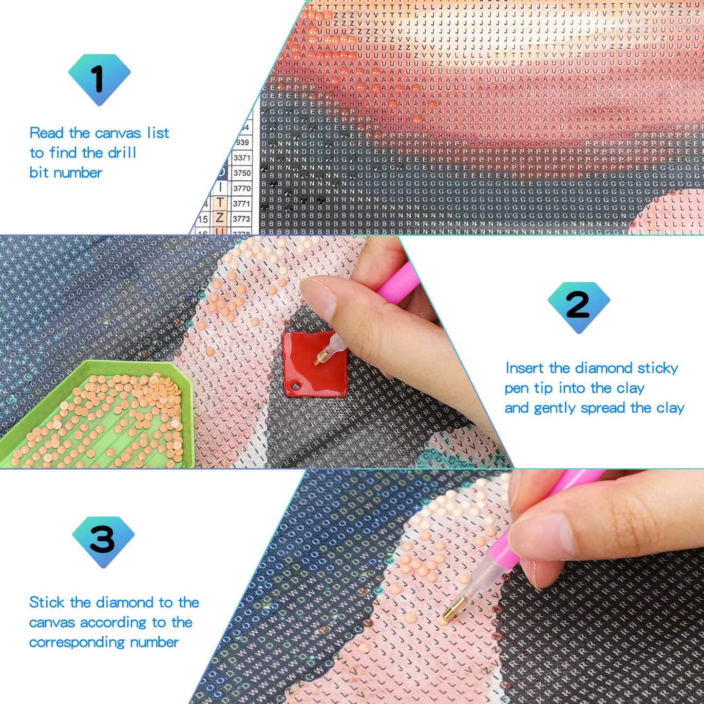 UPABLUNSO Diamond Painting Kits, Cheerleading 5D Diamond Art Kits Full Drill Round Beads for Girls Boys Decompressions Art Work Home Wall Decor 12x16 inch