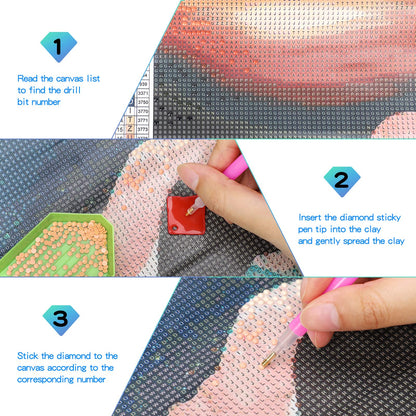 UPABLUNSO Diamond Painting Kits, Cheerleading 5D Diamond Art Kits Full Drill Round Beads for Girls Boys Decompressions Art Work Home Wall Decor 12x16 inch