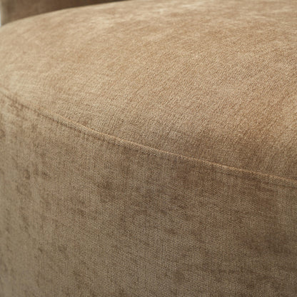 Christopher Knight Home Eldie Fabric Upholstered Swivel Accent Chair with PU Leather Accent, 360-Degree Rotation Armchair, Swivel Barrel Chair with Steel Base+Wood Frame, Lounge Chair Indoor, Brown