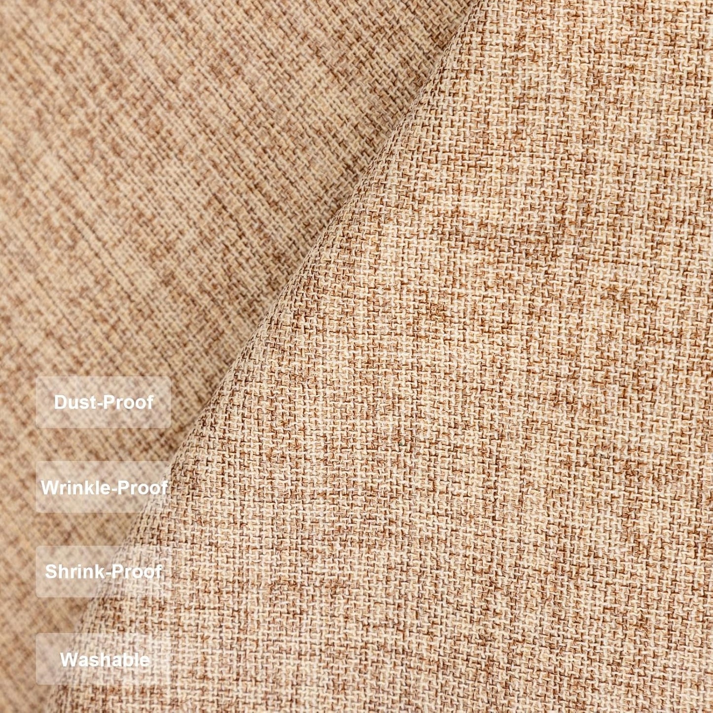 24 inch Small Round Tablecloth Faux Linen Farmhouse Textured Fabric Table Cover Wrinkle Resistant Washable Flaxen