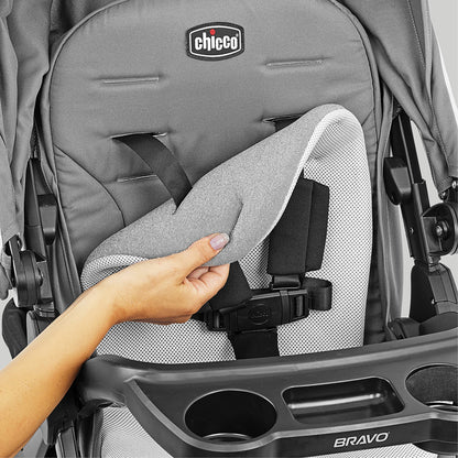 Chicco Bravo LE ClearTex Full-Size Stroller for Babies and Toddlers, UPF-Rated Canopy, GREENGUARD Gold Certified, Lightweight, One-Hand Compact Fold, Pewter/Grey