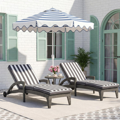 DAYAOUTDOOR Patio Chaise Lounger Set of 2, Outdoor Lounger Patio Chairs, Heavy Duty Lounge Chairs Outdoor, Chaise Lounges for Resort, Backyard, Deck, Poolside, Garden, Grey Stripe