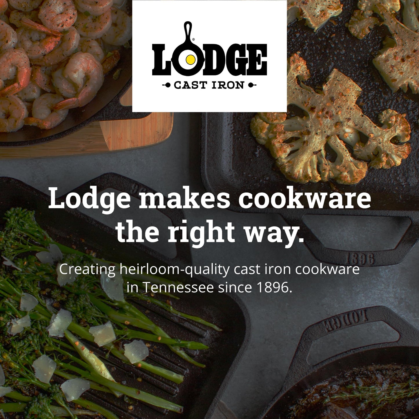Lodge 11" Cast Iron Square Grill Pan - Chef Collection - Pre-Seasoned Cast Iron Pan - Versatile Cooking - Indoor & Outdoor Use - Incredible Heat Retention