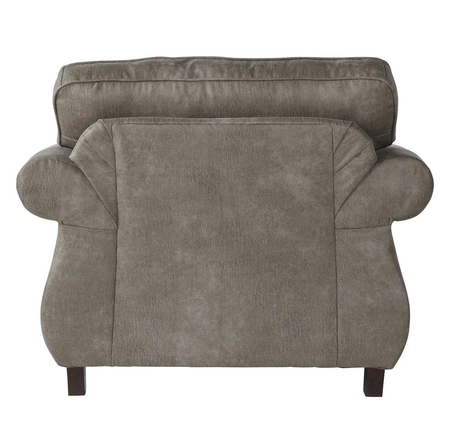 Roundhill Furniture Leinster Faux Leather Upholstered Nailhead Chair and Ottoman, Gray