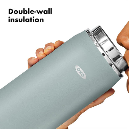 OXO 40 oz Insulated Water Bottle with Handled Lid, Slate