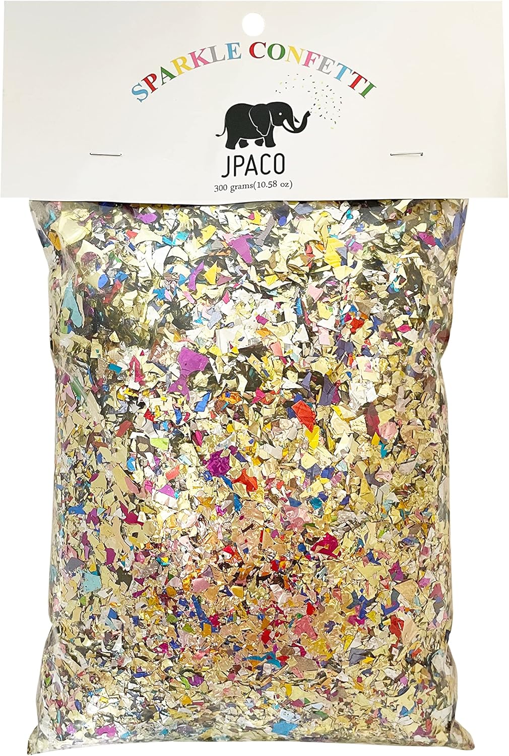 Jumbo Mylar Rainbow Foil Confetti - Glittering Metallic Confetti for New Year's, Birthdays, Weddings (300 Grams)