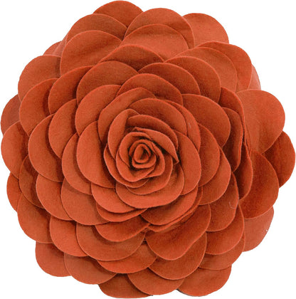 Fennco Styles Eva's Flower Garden Decorative Filled Throw Pillow | 13" Round | Terracotta Floral Accent
