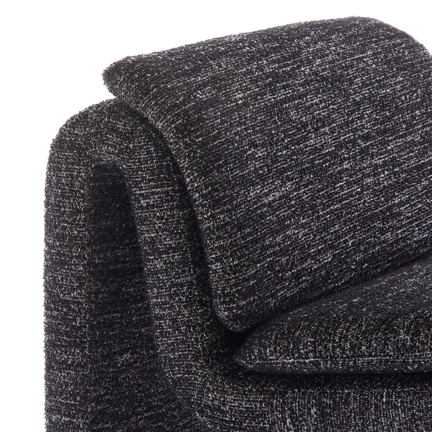 Modway Lume Curved Lounge Chair in Charcoal Boucle Fabric – Modern Upholstered Armless Accent Chair with Padded Cushion - Unique Slipper Chair for Bedroom or Living Room