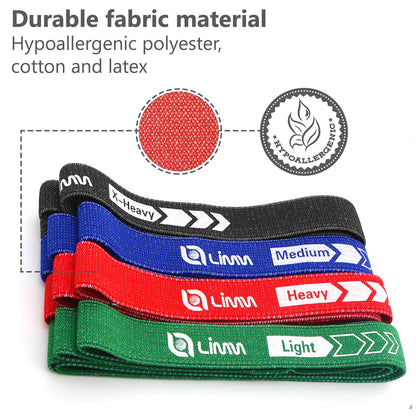 Fittest Pro by Limm Resistance Bands for Legs and Butt, Fabric Exercise Loop Bands Yoga, Pilates, Rehab, Fitness and Home Workout, Strength Bands for Booty