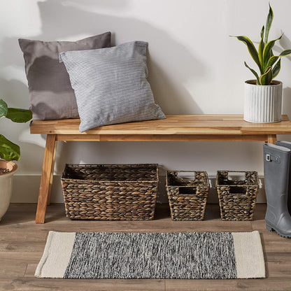 DII Woven Rugs Collection 2x3', Hand-Loomed with Black Border