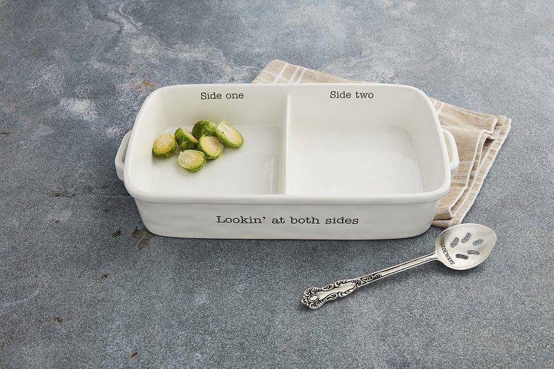 Mud Pie Circa Side Baker Set, White, 2.5" x 8" x 14"
