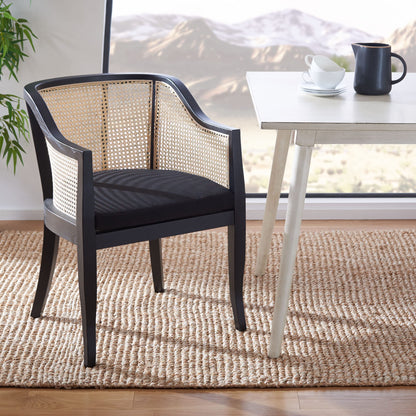SAFAVIEH Home Collection – Rina Black & Natural Solid Wood Dining Chair with Cane Accents, Fully Assembled (DCH9501D)