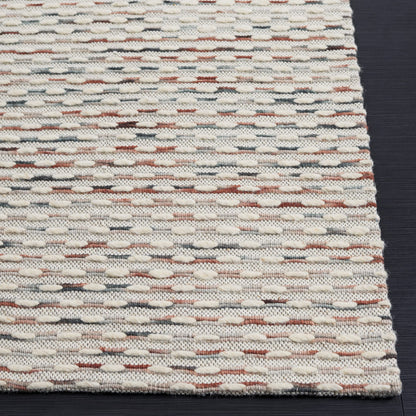 SAFAVIEH Area Rug 8x10 - Marbella Collection - Large - Beige & Rust, Handmade Wool, Ideal for Living Room, Bedroom, Office, Dining Space (MRB158P)