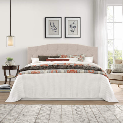 Hillsdale Provence Upholstered King/Cal King Size Headboard with Frame, Light Beige, 2694HKRL